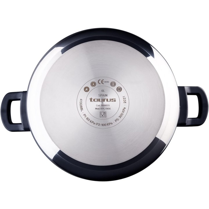 Autocuiseur 6L inox - Ouverture facile, sécurité renforcée, tous feux - Taurus