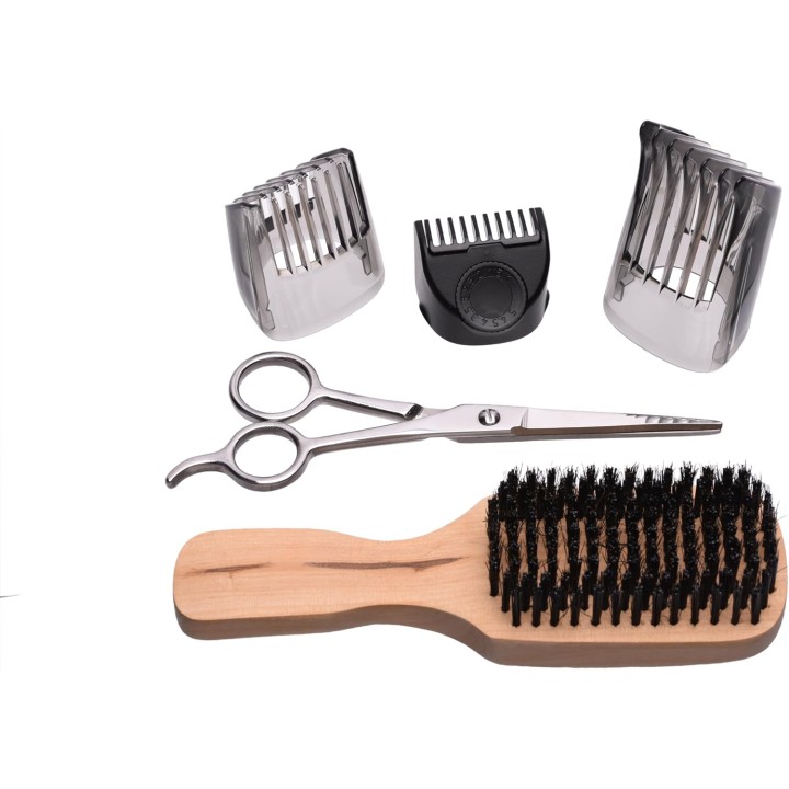 Tondeuse à barbe Remington - Lames titane auto-affûtées, sabots ajustables, sans fil, accessoires