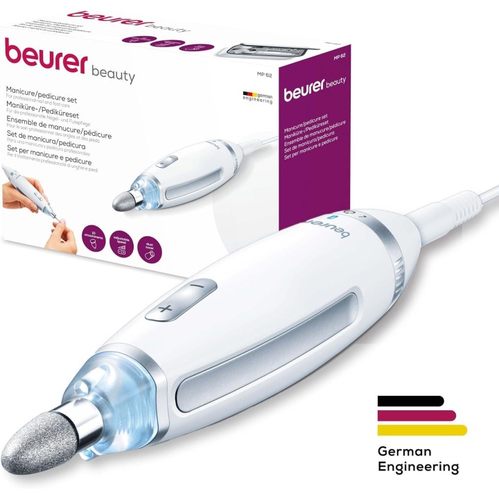 Set manucure pédicure électrique Beurer MP 62 - 10 embouts LED ergonomique secteur