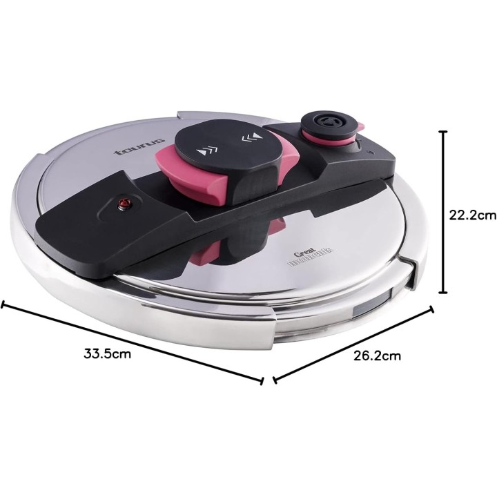 Autocuiseur 6L inox - Ouverture facile, sécurité renforcée, tous feux - Taurus