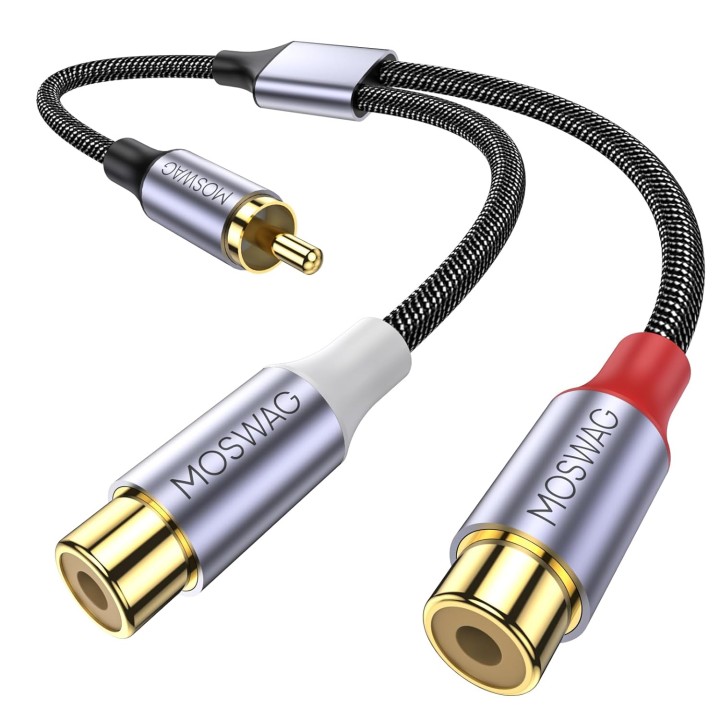 Câble adaptateur RCA Y 1 femelle vers 2 mâles 15 cm audio splitter - YIMATEECO