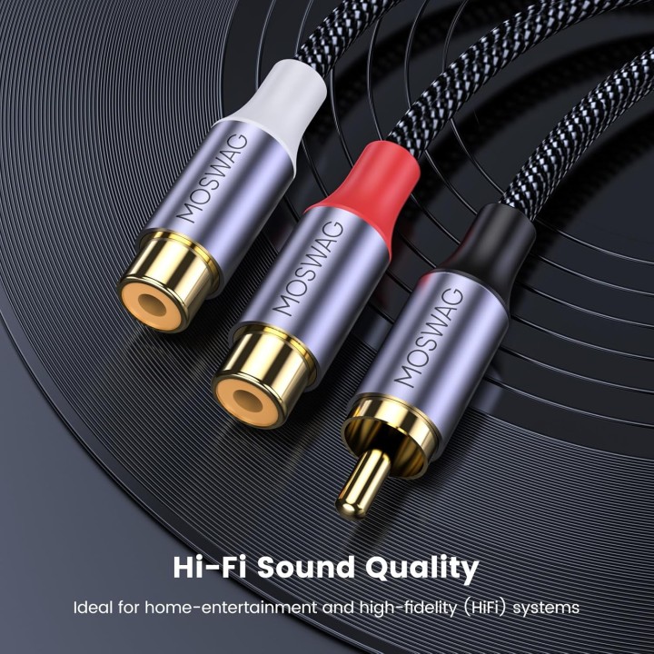 Câble adaptateur RCA Y 1 femelle vers 2 mâles 15 cm audio splitter - YIMATEECO