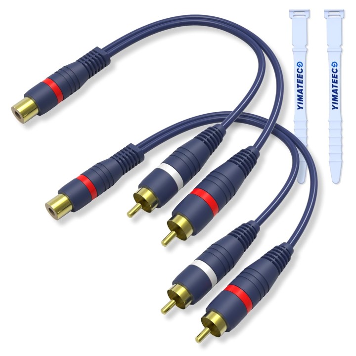 Câble adaptateur RCA Y 1 femelle vers 2 mâles 15 cm audio splitter - YIMATEECO
