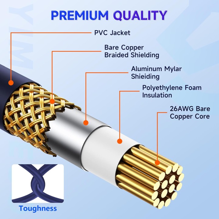 Câble adaptateur RCA Y 1 femelle vers 2 mâles 15 cm audio splitter - YIMATEECO