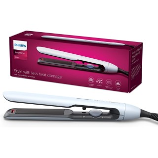 Lisseur Philips série 5000 ThermoShield - Céramique huile d'argan - Blanc