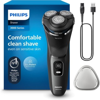 Rasoir électrique homme Philips Série 3000 - Têtes flexibles 5D - Acier moderne