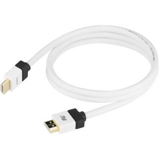 Câble HDMI 1,5 m plaqué or - Real Cable blanc compatible audio/vidéo