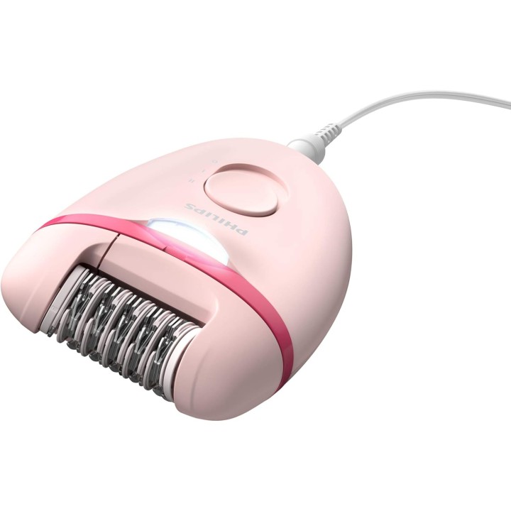 Épilateur électrique compact Philips BRE285/00 - 2 vitesses - rosé - alimentation secteur