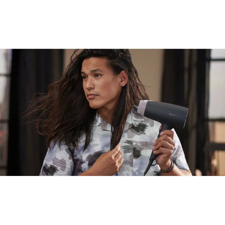 Sèche-cheveux Philips 2100W ionique - ThermoProtect, 6 réglages, embout fin