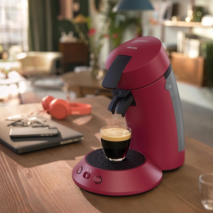Cafetière à dosettes Philips Senseo Original Plus rouge - Sélection d'intensité, Coffee Boost