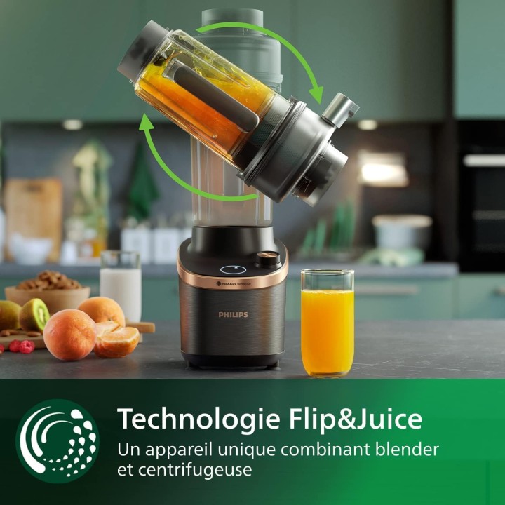 Blender haute vitesse Philips 2L - Flip&Juice, ProBlend Ultra, centrifugeuse intégrée