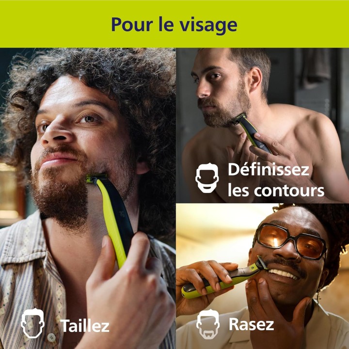 Tondeuse barbe et corps Philips OneBlade 360 - Lame pivotante, multi-usages, accessoires