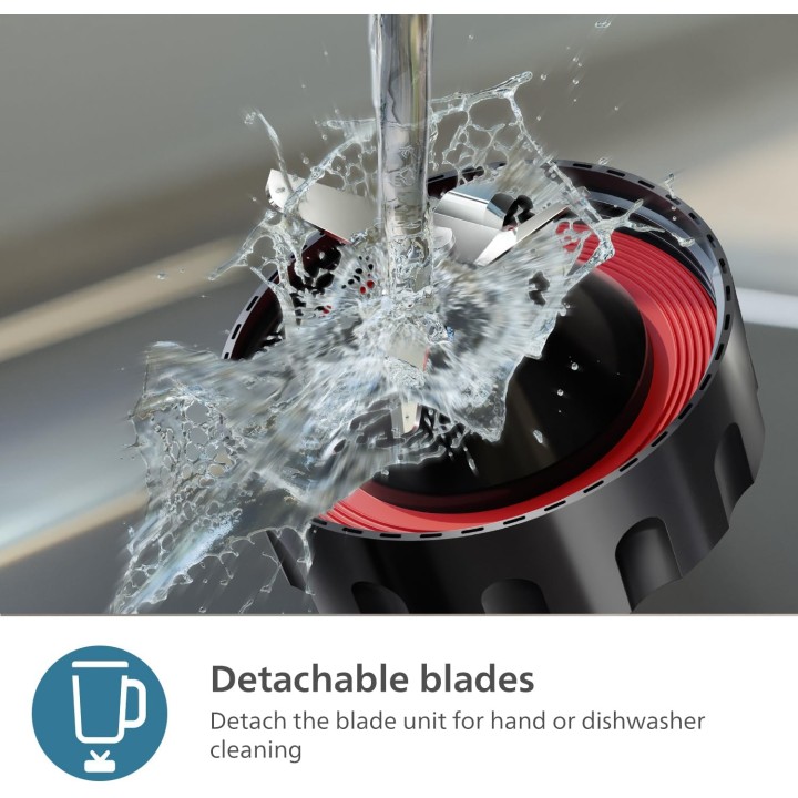 Blender Philips 1200W ProBlend Plus – Bol en verre 2L – Nettoyage facile – Noir