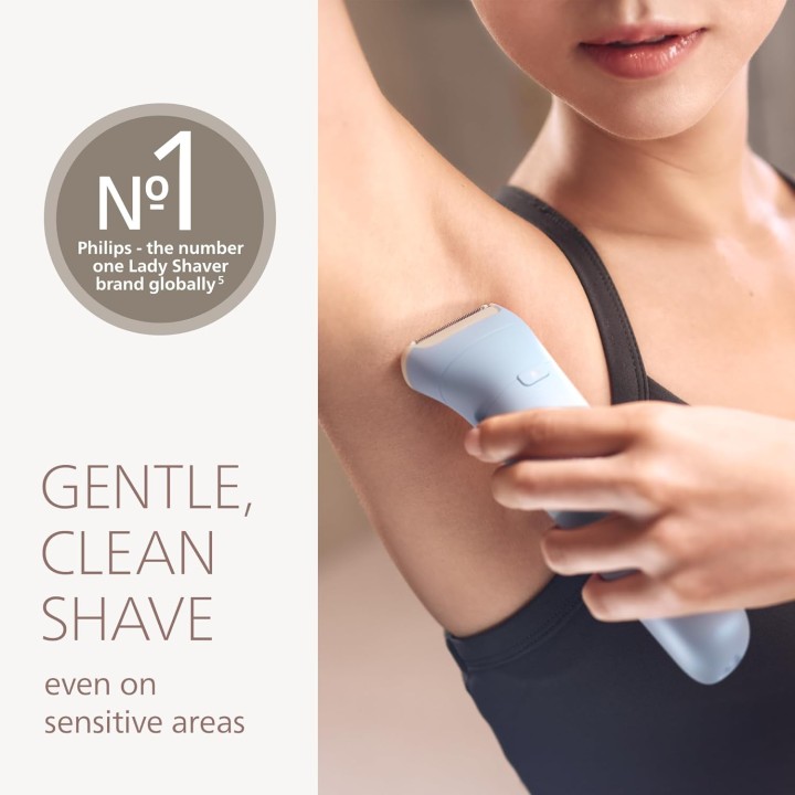 Rasoir électrique femme sans fil Philips Wet & Dry - 3 lames tête flexible autonomie 80 min