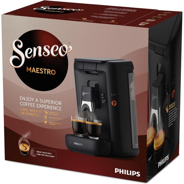 Machine à café à dosettes Philips Senseo Maestro 1,2L - Écologique - Noir