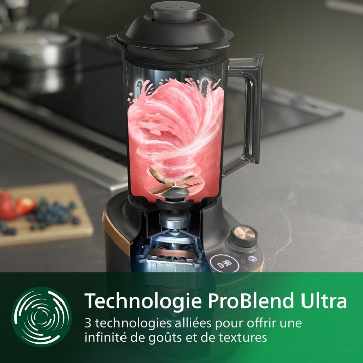 Blender haute vitesse Philips 2L - Flip&Juice, ProBlend Ultra, centrifugeuse intégrée