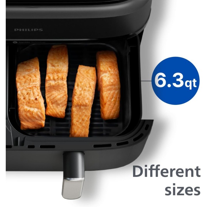 Friteuse à air double bac 9L - 8-en-1 Rapid Air synchronisée Philips