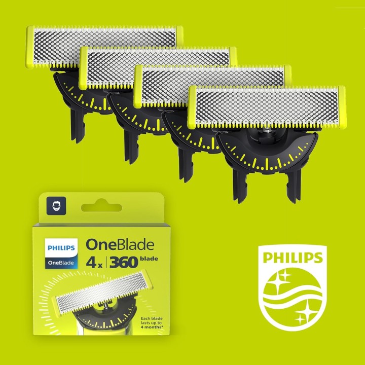 Lames de rechange OneBlade 360 - Lot de 4 pour Philips OneBlade et OneBlade Pro