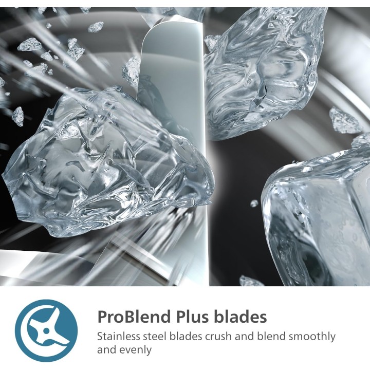 Blender Philips 1200W ProBlend Plus – Bol en verre 2L – Nettoyage facile – Noir