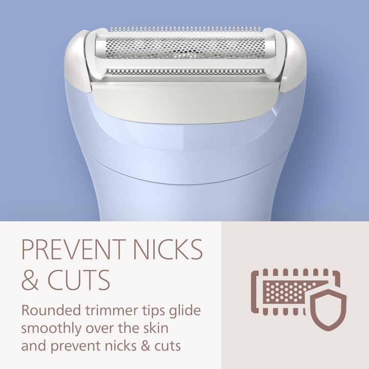 Rasoir électrique femme sans fil Philips Wet & Dry - 3 lames tête flexible autonomie 80 min