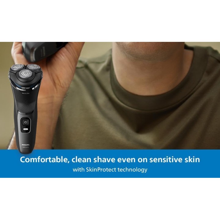 Rasoir électrique homme Philips Série 3000 - Têtes flexibles 5D - Acier moderne