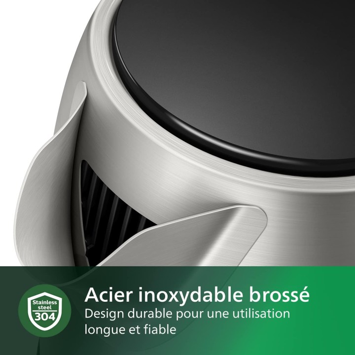 Bouilloire électrique Philips 1,7L inox – Ébullition rapide, filtre anti-calcaire, base 360°