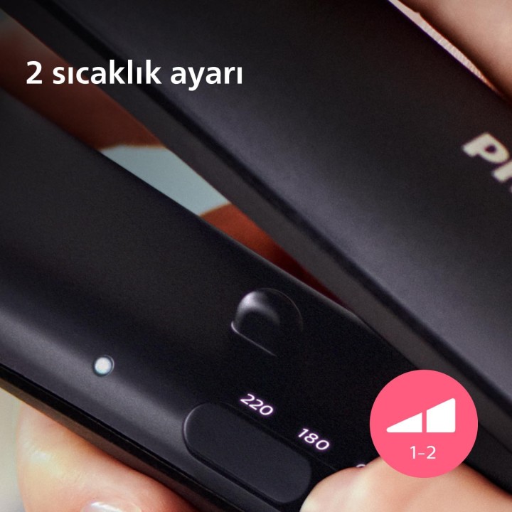 Lisseur cheveux Philips - Plaques céramique kératine - Thermoprotect - Chauffe rapide