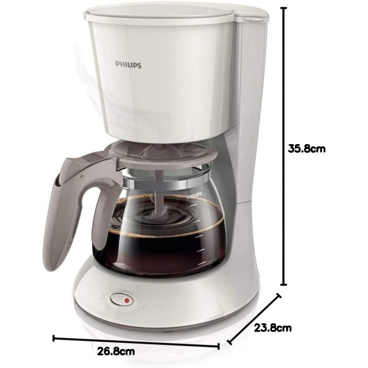 Cafetière filtre Philips HD7461/00 - Aroma Swirl, arrêt auto, 1,2L, verseuse verre