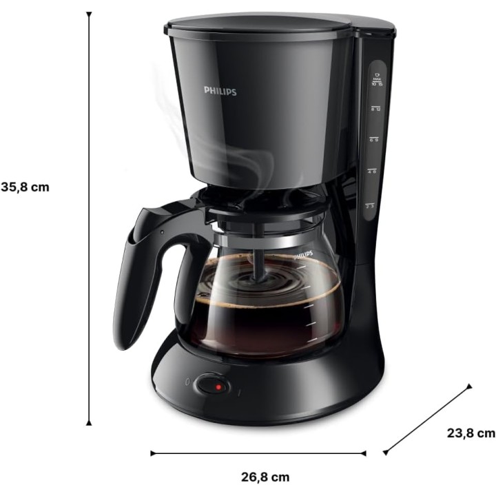 Cafetière filtre Philips 1,2L Aroma Twister - Arrêt automatique - Noir